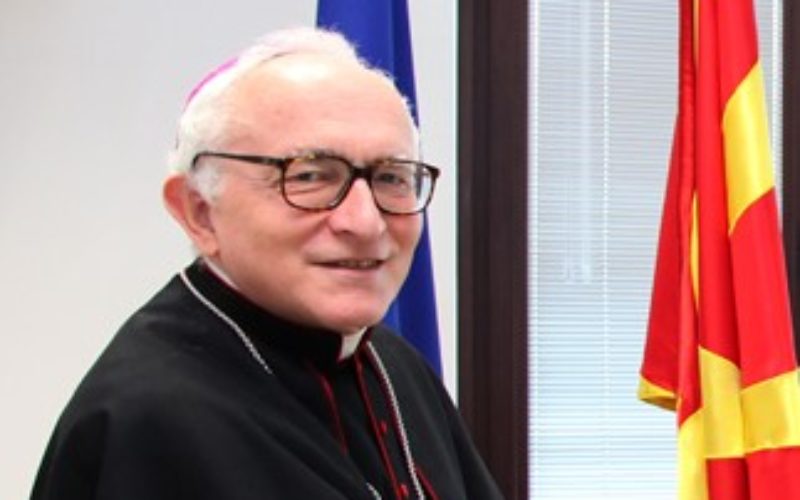 Обраќање на Апостолскиот нунциј Пекорари на видео конференцијата по повод Првата годишнина од посетата на папата Фрањо во Македонија