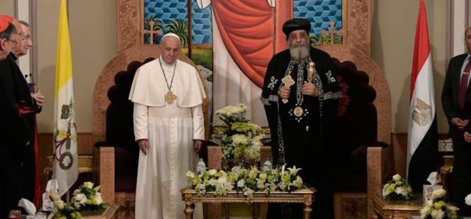 Порака со благодарност од Папата до патријархот Тавадрос II