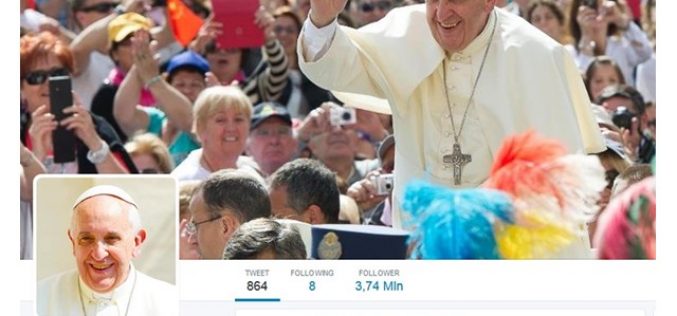 На Tвитер Папата има повеќе од 35 милиони следбеници