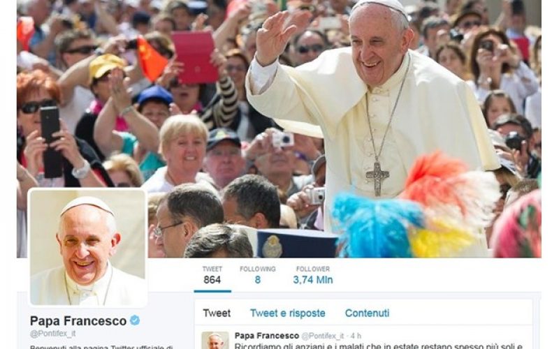 На Tвитер Папата има повеќе од 35 милиони следбеници