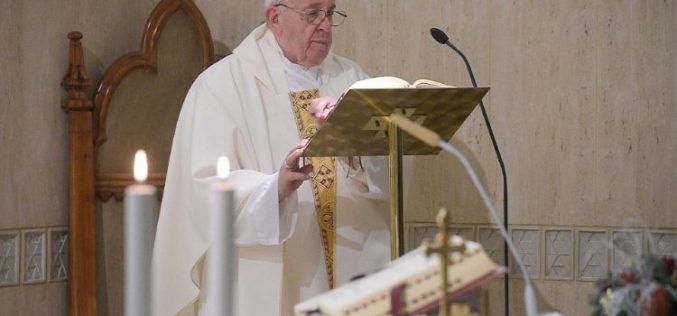 Папата во Домот Света Марта: ‘Не’ за духот на светот, кој води во расипаност