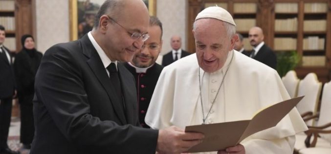 Папата Фрањо го прими во аудиенција ирaчкиот преседател Бархан Салих