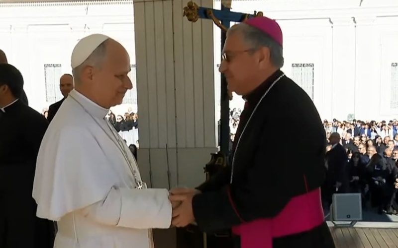 Епископот Стојанов присуствуваше на Генералната аудиенција со папата Лав XIV