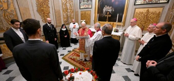 На празникот Света Агнеса папата Лав XIV доби на подарок јагниња